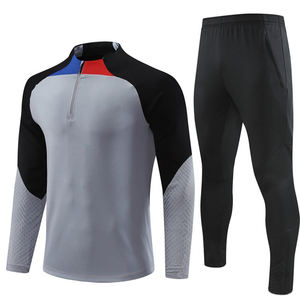 طقم بدلة رياضية موحدة لكرة القدم للرجال للتدريب على كرة القدم بدلة رياضية بنصف سحاب بدلات رياضية فارغة - Product Image 3