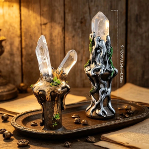 Lámpara de Cuarzo Transparente Natural CrystalHola al por Mayor, Adorno de Altar de Cristal, Regalo Decorativo de Moda para Sanación - Product Image 3
