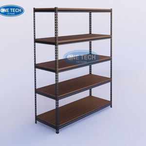 Estanterías/estanterías de 5 niveles sin tornillos, ajustables, con recubrimiento electrostático en polvo, en colores blanco, negro y veta de madera. - Product Image 4