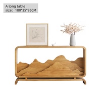 Table console moderne en bois massif éclairée, écologique, durable, pour entrée, hall, salon, hôtel