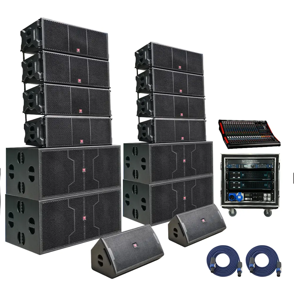 Altavoces profesionales sistema de audio sonido dual 12 pulgadas 2 vías pasivo alimentado line array conjunto de altavoces para concierto