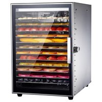 Professionele 12-bakjes commerciële voedseldroger 800W roestvrijstalen machine voor beef jerky, fruit, huisdiertreats, groenten 220V