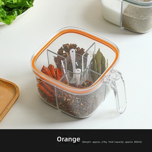Clear Seasoning <b>Box</b>, Seasoning Rack Spice Pots, <b>Storage</b> Container Condiment Seasoning <b>Box</b> with Covers and Spoons - Product Image 4