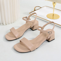 Sandales à Talons Carrés Chics de 5 cm pour Femmes, Bout Ouvert, Bride Cheville, Chaussures de Soirée Habillées, Pointures 35-44
