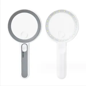 New handheld rechargeable 5x12x magnifying glass for the elderly to read in high definition