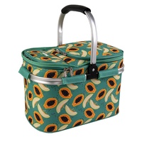 Isolierte Faltbare Polyester-Picknick-Kühltasche für Draußen mit Aluminiumgriff und Kühlfach für 2 Personen