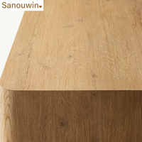 Table basse rectangulaire moderne et durable en chêne massif avec 2 tiroirs pour salon, hôtel ou usage domestique