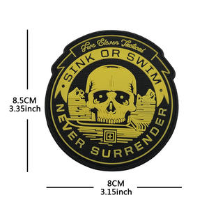 ÉVIER <span class=keywords><strong>ou</strong></span> NAGER NE JAMAIS SE RENDRE Écologique PVC Chenille Caoutchouc Fer-Sur Étanche Brodé Moral Badge - Product Image 6