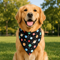 Bandana pour chien en imitation soie imprimée sur mesure, double face, transfert thermique, écharpe personnalisée pour chiens et chats