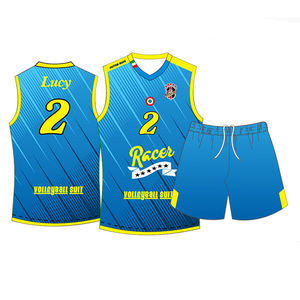 Completo da <span class=keywords><strong>pallavolo</strong></span> rosso personalizzato da donna - Maglia personalizzata per squadre <span class=keywords><strong>di</strong></span> <span class=keywords><strong>pallavolo</strong></span> - Product Image 5