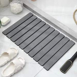 Durable Hard Diatomaceous Earth <b>Bath</b> Mat Fast Drying Moisture Wicking Bathroom Mat <b>Foldable</b> <b>Bath</b> Bathroom Floor Shower Mats - Product Image 5