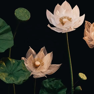 Handmade Organza Lotus Sets Wedding Decoration Giant <strong>Flowers</strong> <strong>Support</strong> Paper Art <strong>Flowers</strong> Studio Wedding Guide Props - Product Image 3