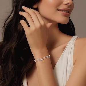 سوار فضة استرليني عيار 925 قابل للتخصيص بالجملة، أنيق وراقٍ، قطعة أزياء نسائية متعددة الاستخدامات للارتداء اليومي - Product Image 5