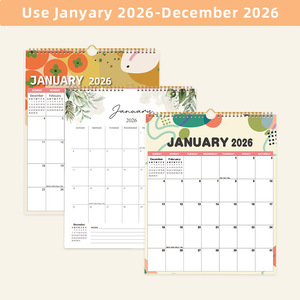 Calendario da Parete in Carta Stile Europeo-Americano 2026, Versione Inglese, Calendario Creativo YOCircle, Calendario Transfrontaliero 370x295mm - Product Image 3