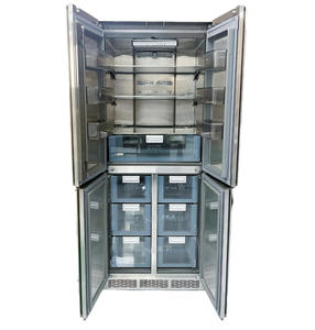 4 도어 355L 스테인레스 스틸 휴대용 전기 냉장고 소형 바닥 냉동고 서리 없는 제상 가정용 상업용 프랑스어 - Product Image 5