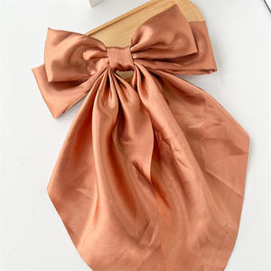 Satin soyeux cheveux arcs grands cheveux Barrettes ruban pour filles longues pinces à cheveux français Barrette mignon nœud papillon épingle à cheveux - Product Image 6