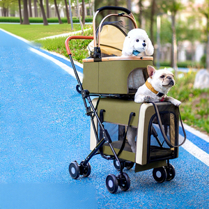 Carrito Doble para Mascotas, Desmontable, de Dos Niveles, Gran Capacidad, Tela Oxford, para Perros y Gatos, Viajes al Aire Libre - Product Image 1