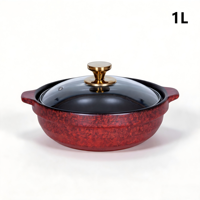 Casserole en céramique 1L résistante aux hautes températures pour usage domestique, anti-fissuration, compatible gaz et induction