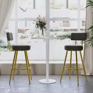 Ensemble de 2 chaises hautes de bar en métal, cadre en fer, pour la maison, le restaurant, la cuisine, vente chaude, luxe, personnalisées - Product Image 6