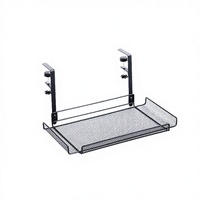 Support de rangement pliable en métal blanc sans perçage pour câbles sous la table, type crochet, étagère de rangement pour prises en fil de fer, cuisine