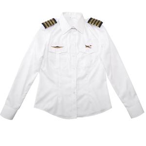 Weiße Frauen Airline Pilot Hostess Shirt Luftfahrt Pilot Uniform Shirt - Product Image 1