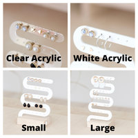 Minimaliste Acrylique Bijoux Boucle D'oreille Cintre S Forme Au Détail Goutte Boucle D'oreille Piercing Affichage Stud Boucle D'oreille Titulaire Avec Base En Bois