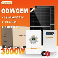 Système de stockage d'énergie tout-en-un Sunroko 3000W 5Kw 6Kw 8Kw 10Kw Système solaire hors réseau complet