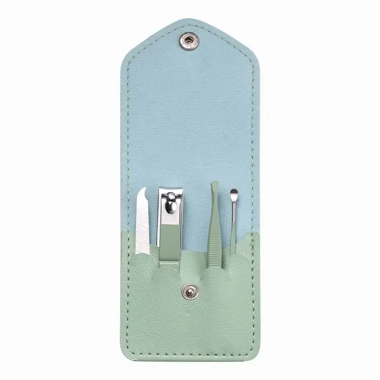 Manicure Set Promotionele Verjaardagscadeau Set In Groen 4 In 1 Kleurendoos Moederdag Duurzaam Reinigingsnieuwjaarscadeau