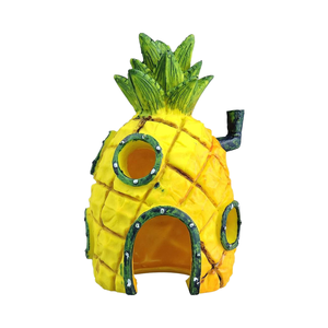 Jaune Aquatique Cave Hide Hut Résine Aquarium Décorations Écologique En Plastique Fish Tank Ornement Carré Betta Fish House Sac - Product Image 1