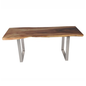 <span class=keywords><strong>Mesa</strong></span> de comedor de madera de <span class=keywords><strong>nogal</strong></span> cuadrada con Base de Metal moderna - Product Image 1