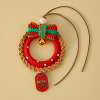 Breloque de voiture Amigurumi faite à la main, couronne de Noël, décoration de vacances, cadeau