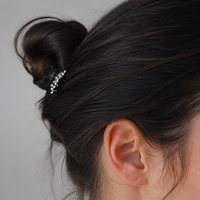Mini pince à cheveux fantaisie en cristal étincelant pour le quotidien ; Petite pince requin durable en acétate de cellulose ; Épingle à cheveux haut de gamme en vrac
