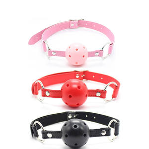 BDSM Mordaza de bola con correa ajustable, transpirable, negra, juguete de bondage para adultos, para parejas, juego de rol dominante y sumiso - Product Image 6