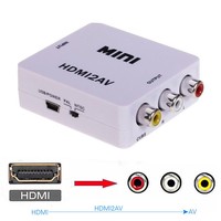 Boîtier blanc Mini taille 1080p HDMI2AV HDTV 1080p vers AV HD vers RCA Convertisseur vidéo audio pour TV