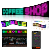 Panneau LED matriciel RVB programmable flexible, contrôle par application Bluetooth, alimentation USB, enseigne LED souple pour devanture de magasin, publicités sur vitrine de voiture