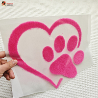Patchs thermocollants personnalisés en chenille moelleuse découpée au laser en forme de cœur avec lettres d'amour pour la Saint-Valentin, pour vêtements