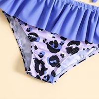 OEM ODM Custom OEKO-TEX meisjes 2-delige bikini badpak luipaard vlinderprint kinder zomer strand groothandel