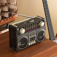 Radio portable numérique multibandes Sai Jia MG001 AM/FM/SW avec haut-parleur basse, grand format, style rétro classique, lecteur MP3 pour la maison