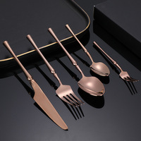 Vente Flash Ensemble de Couverts en Or 304 Couteau Fourchette Cuillère en Acier Inoxydable Argenterie Métal Or Vaisselle pour Mariage