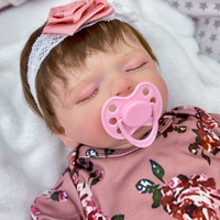 Poupée Reborn Sunnyfan de 18 pouces avec vêtements bruns, simulation de bébé en vinyle, populaire en Europe et en Amérique, modèle W-001