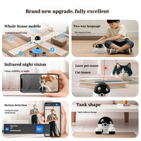 Neues Design: Kabelloser WLAN-Sicherheitsmonitor für Zuhause mit Bewegungserkennung, Smart Pet Mobile Monitor Roboter mit Katzenlaser-Spielzeug