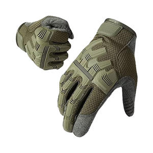 Тактические перчатки с защитой от ударов для мужчин, с защитой от скольжения, сенсорным экраном, полнопальцевые, с регулируемым манжетом, дышащие, для активного отдыха - Product Image 2