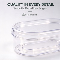 Boîte d'emballage carrée en plastique PS de qualité alimentaire JNH personnalisée, épaisseur 430 ml, multi-usages pour gâteaux, mariages, mousses, noix, artisanat