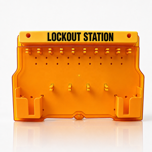Stazione di Blocco e Etichettatura (Lockout Tagout) in PVC ad Alta Sicurezza, Resistente e Impermeabile, con <span class=keywords><strong>Serratura</strong></span> <span class=keywords><strong>a</strong></span> Combinazione, Capacità 10-20, Stazione LOTO di Sicurezza - Product Image 5