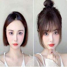 Perforaciones tejidas frontales de cabello humano con cubierta superior Full Bang Wet Stick Hair Fringes - Product Image 1