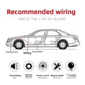 Speaker mobil Remote Control nirkabel, pengeras suara mobil bahan ABS desain koaksial 12V/24V untuk modifikasi mobil untuk ekspor lintas batas - Product Image 3