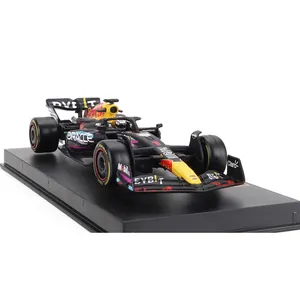 BURAGO Brand Diecast Cars Manufacturers Display Simulated Car Model With Helmet And Plastic Showcase