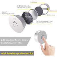Kit variateur tactile sans fil et récepteur, 12V-24V CC avec prise JST, pour éclairage LED de placard et de dressing