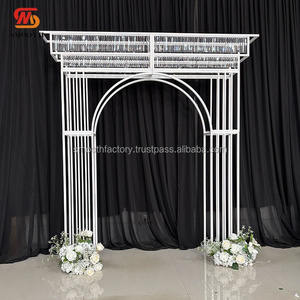 Modern Style SMOOTH White Square <b>Arch</b> Door Wedding Metal <b>Frame</b> Backdrop Stand New Arrival Detachable Crystal Pendant Decoration - Product Image 6