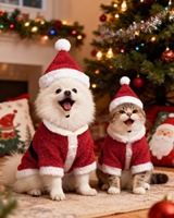 Costumes de Noël pour chiens de petite/moyenne/grande taille, tenues de cosplay de Père Noël pour animaux de compagnie |   Vêtements pour animaux de compagnie confortables et durables pour les vacances